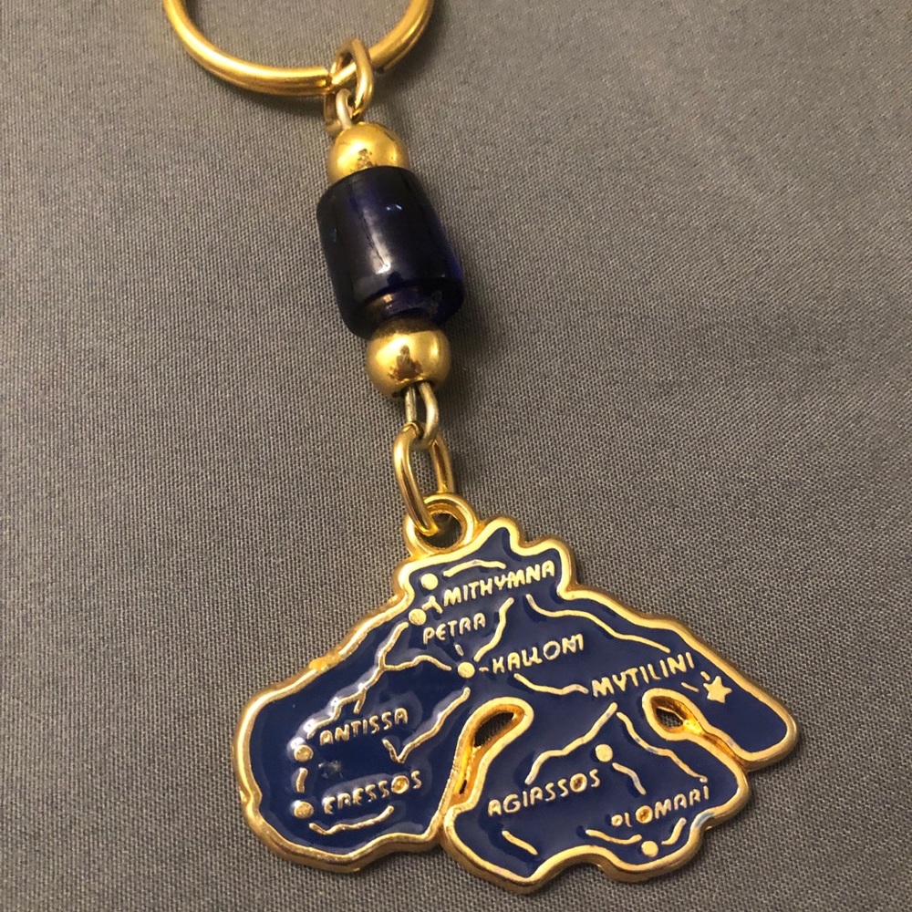 Two Lesvos Keychain Mytilene Greece Greek Souvenir